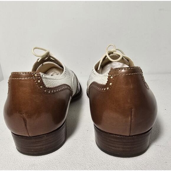 VTG Bragano Cole Haan Men's Spectator Oxford SZ 10 D Wingtip Tan White Brogue - Picture 7 of 11